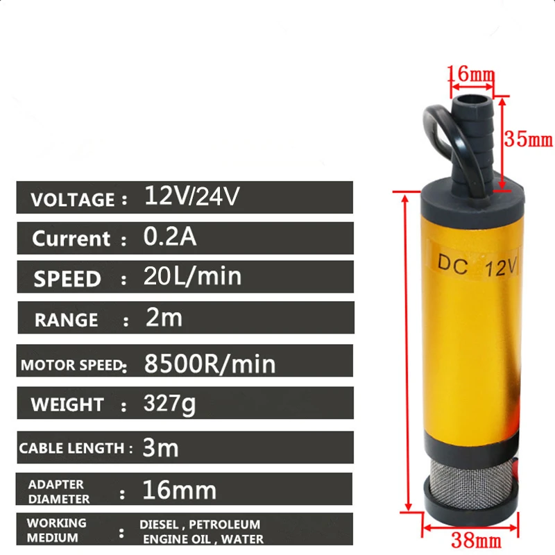 Mini Submersible Diesel Fuel T - Mini Peristaltic Pump 12V recension och pris